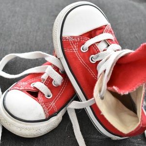 Red Lace Up Toddler Converse